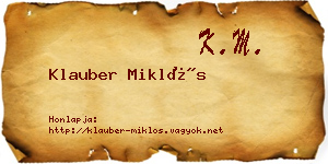 Klauber Miklós névjegykártya